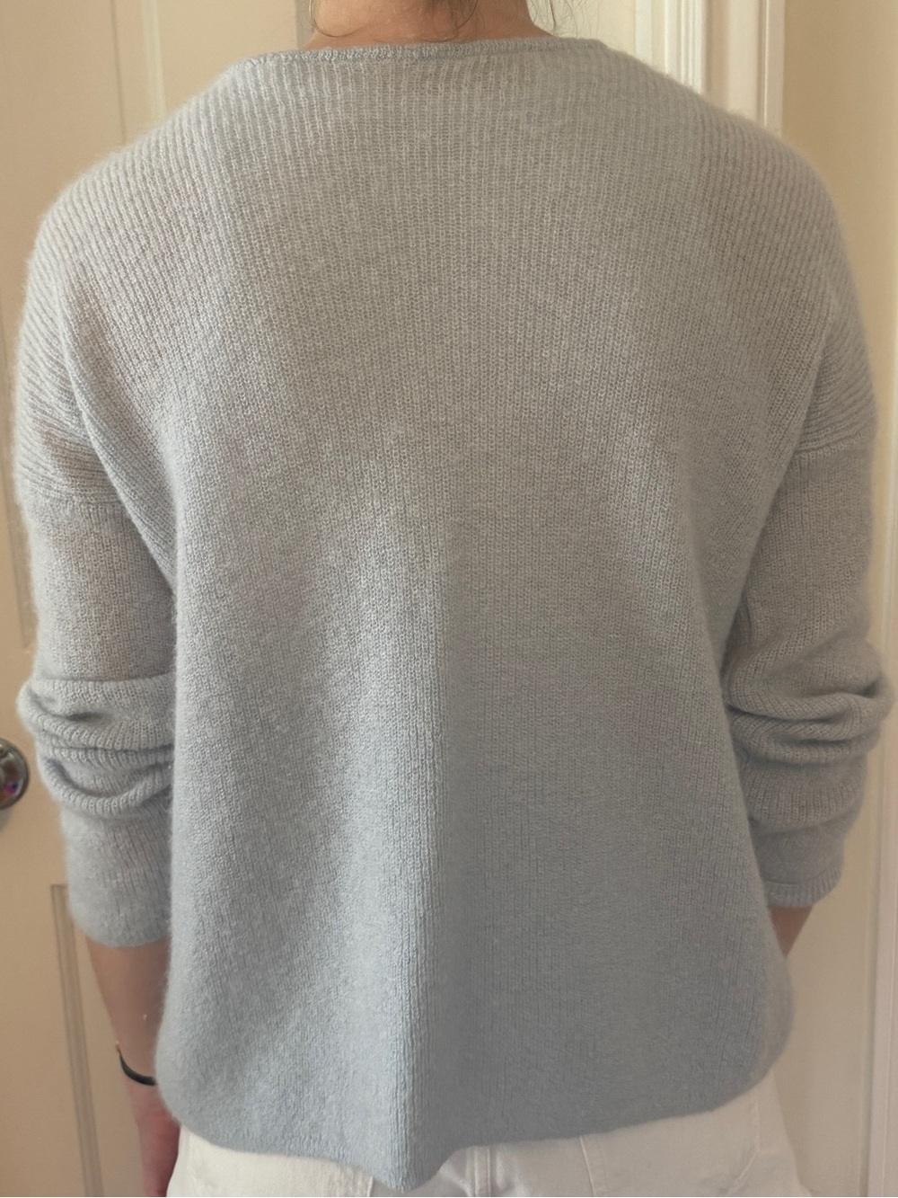 Sezane gaspard light blue cardigan sweater in mohair and alpaca size medium - Picture 2 of 6